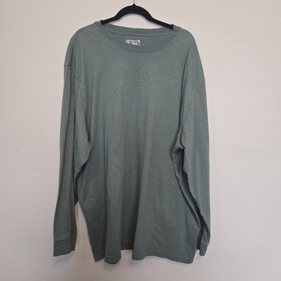 Carhartt Green Long Sleeve Logo Tee Shirt - Picture 1 of 9